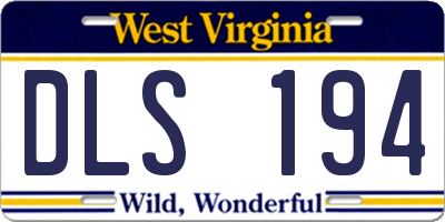 WV license plate DLS194