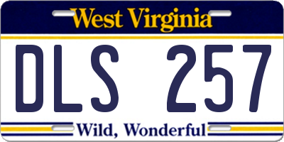 WV license plate DLS257