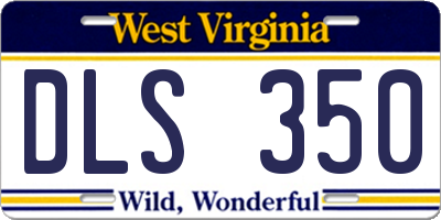 WV license plate DLS350