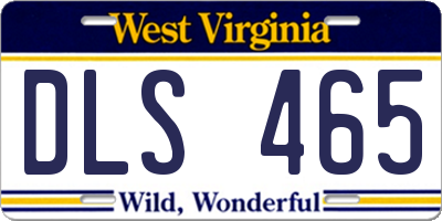 WV license plate DLS465