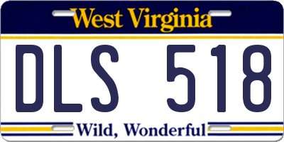 WV license plate DLS518
