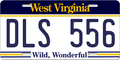 WV license plate DLS556