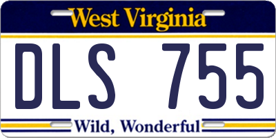 WV license plate DLS755