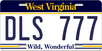 WV license plate DLS777