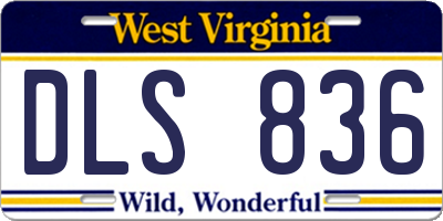 WV license plate DLS836