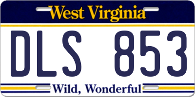 WV license plate DLS853
