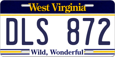 WV license plate DLS872