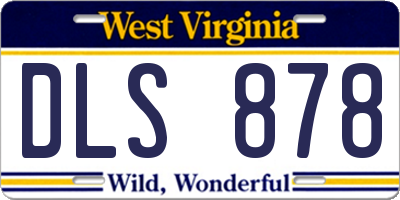 WV license plate DLS878