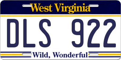 WV license plate DLS922