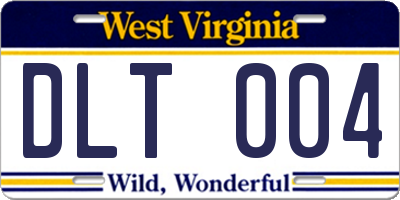 WV license plate DLT004