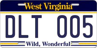 WV license plate DLT005