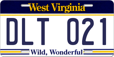 WV license plate DLT021