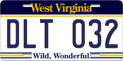 WV license plate DLT032