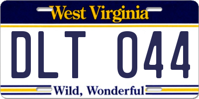 WV license plate DLT044