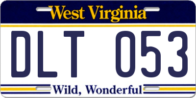 WV license plate DLT053