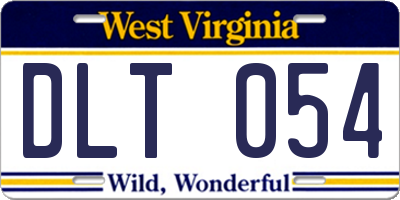 WV license plate DLT054
