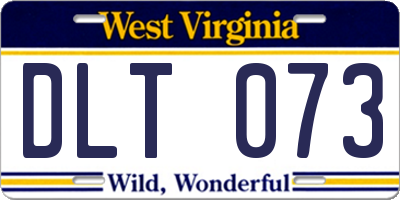 WV license plate DLT073