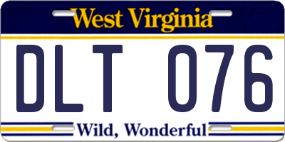 WV license plate DLT076