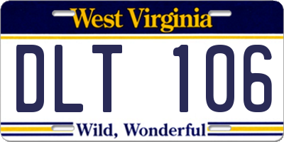 WV license plate DLT106