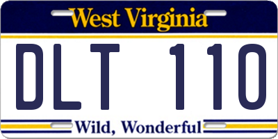 WV license plate DLT110