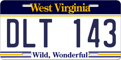 WV license plate DLT143