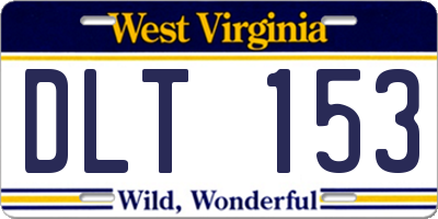 WV license plate DLT153