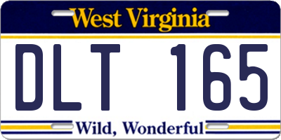 WV license plate DLT165