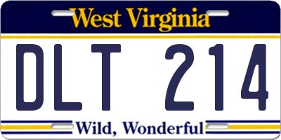 WV license plate DLT214