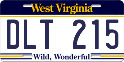 WV license plate DLT215