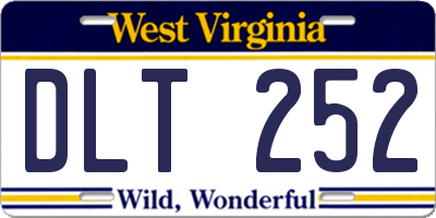 WV license plate DLT252