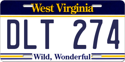 WV license plate DLT274