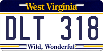 WV license plate DLT318