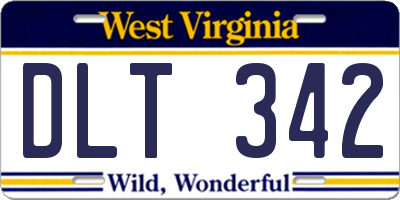 WV license plate DLT342