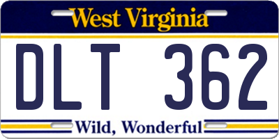 WV license plate DLT362