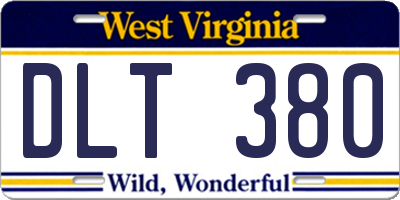 WV license plate DLT380