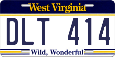 WV license plate DLT414