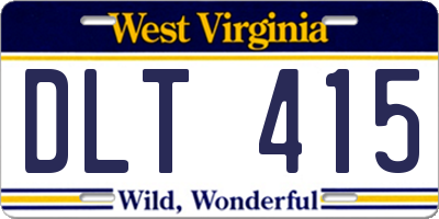 WV license plate DLT415