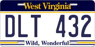 WV license plate DLT432