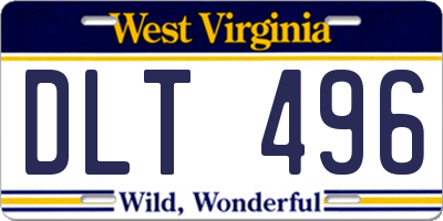WV license plate DLT496