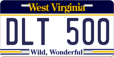 WV license plate DLT500
