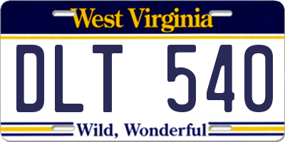 WV license plate DLT540