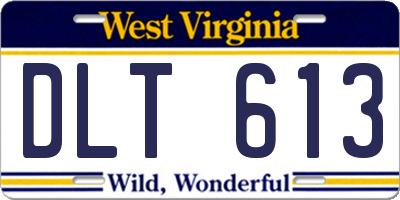 WV license plate DLT613