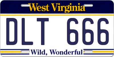 WV license plate DLT666