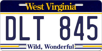 WV license plate DLT845