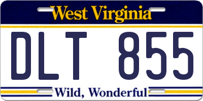 WV license plate DLT855