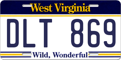 WV license plate DLT869