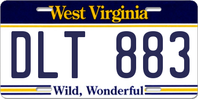 WV license plate DLT883