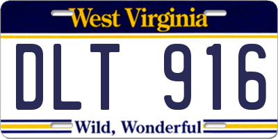WV license plate DLT916