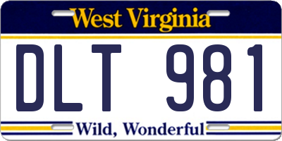 WV license plate DLT981