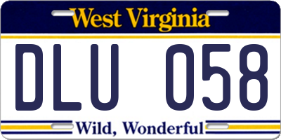 WV license plate DLU058